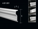 4.81.001 Polyurethane cornices with a smooth profile