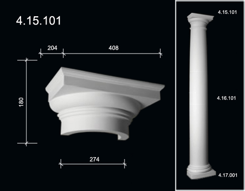 4.15.101 Капитель полуколонны   из полиуретана