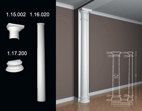 1.16.020 / 1.15.002 / 1.17.200 Polyurethane half column