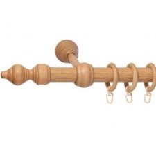 Curtain rods oak with wooden end cups Ø 28