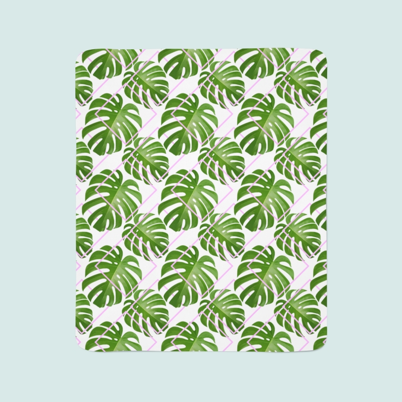 Fleece Blanket Tropical Palm Leaves