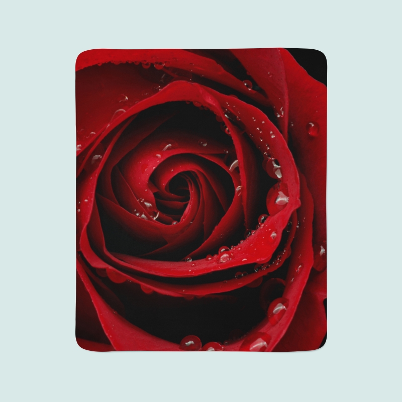 Fleece Blanket Red Rose