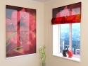 Roman Blind Red Hibiscus