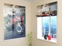 Roman Blind Red Motorcycle