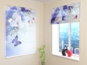 Roman Blind Blue Irises