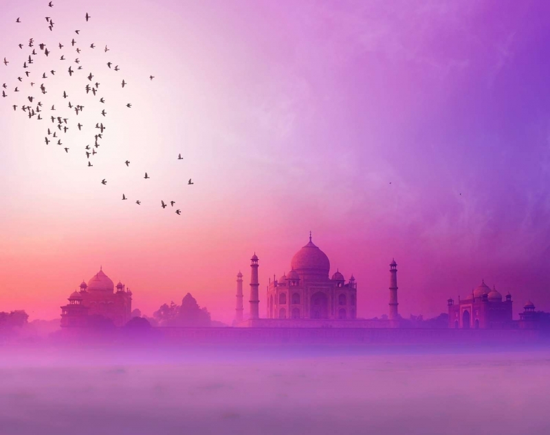 Silhouette Of The Taj Mahal