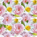 Розовые пионы белые лилии