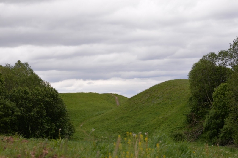 Photo wallpaper Hills and field