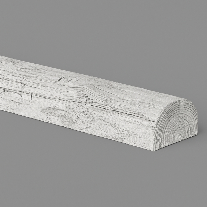 Polyurethane round wood beam WHITE