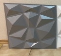 3D PVC panelis pastiprināts  - Diamond pelēks