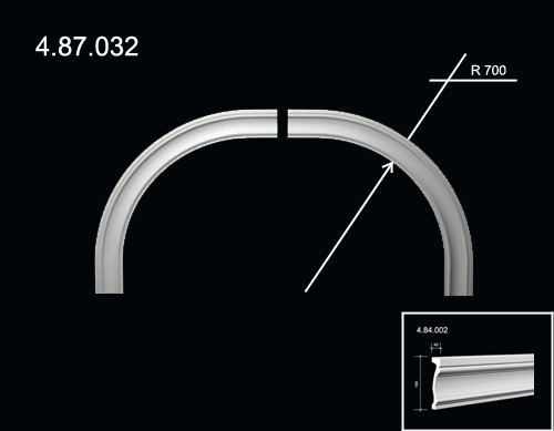 4.87.032 Poliuretāna fasādes arkas dekors